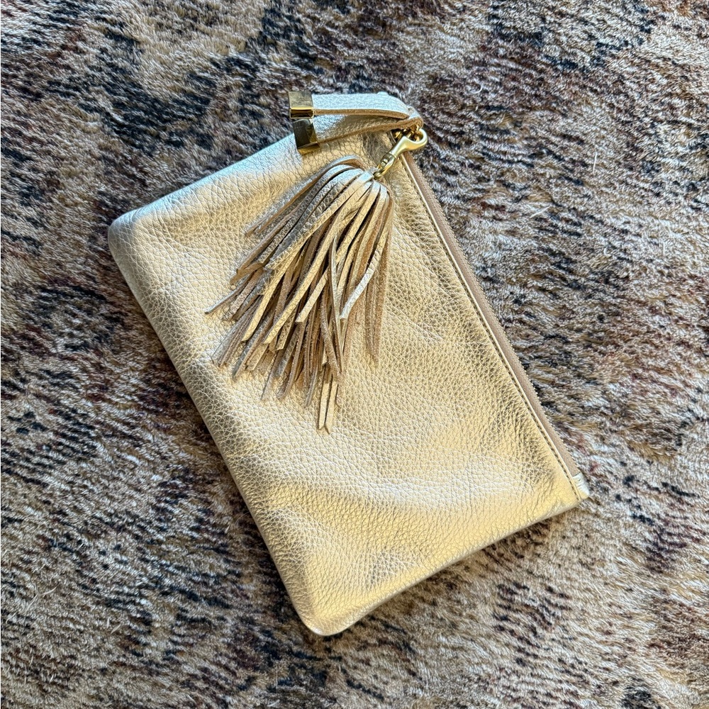 K Slade Tip Pouch + Matching Pom Tassel Sold Out Platinum